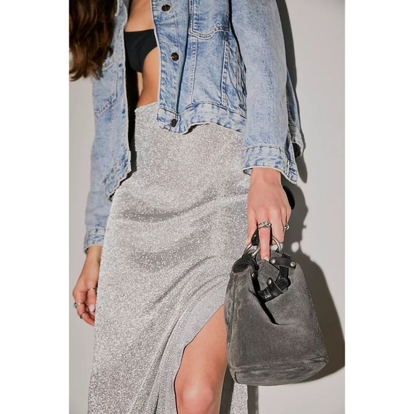 FREE PEOPLE Soren Suede Bucket Bag / Soot Black - Picture 12 of 12